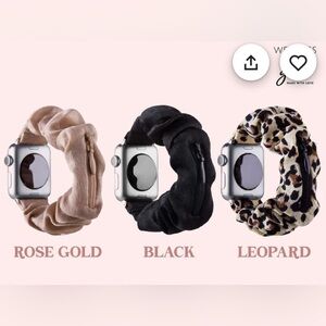 Rose Gold 41mm Scrunchie Apple Watch Band w/ zipper pouch - never used